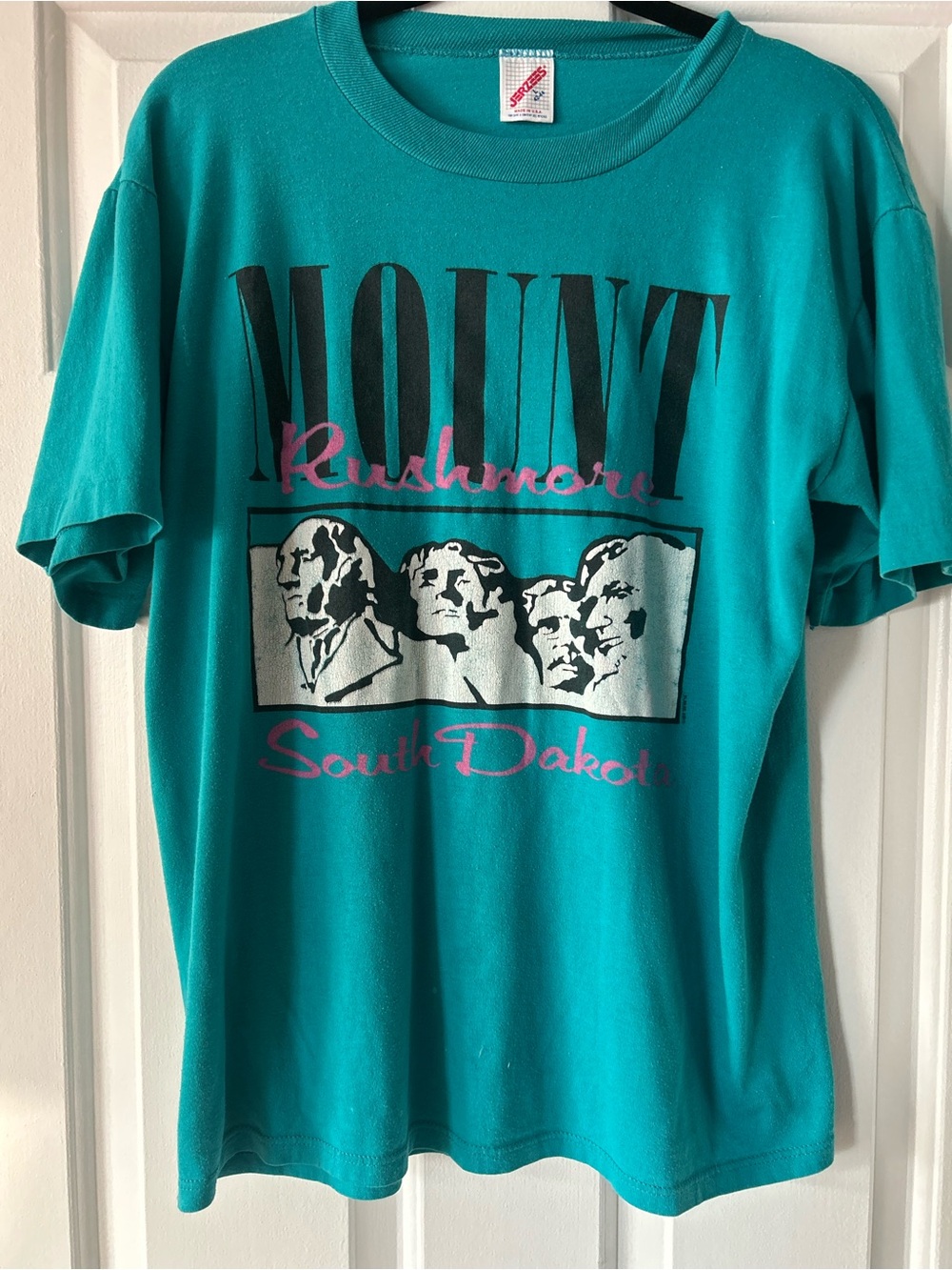Jerzees Teal Mount Rushmore Graphic Tee